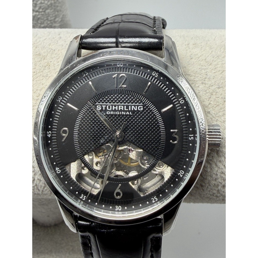 Stuhrling‎ Original ST-9G203 Working Manual Wind Mens Watch 40MM 8.5" Skeleton